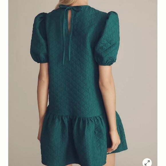 MAEVE x ANTHROPOLOGIE | NWT Puff-Sleeve Drop-Waist Mini Dress Quilted Dress | 1X - Picture 2 of 3